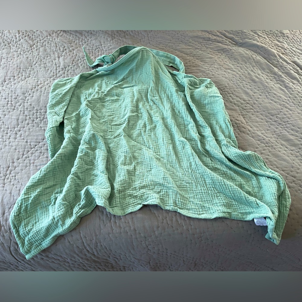Seafoam Green Breastfeeding Nursing cover 100% cotton muslin lightweight summer